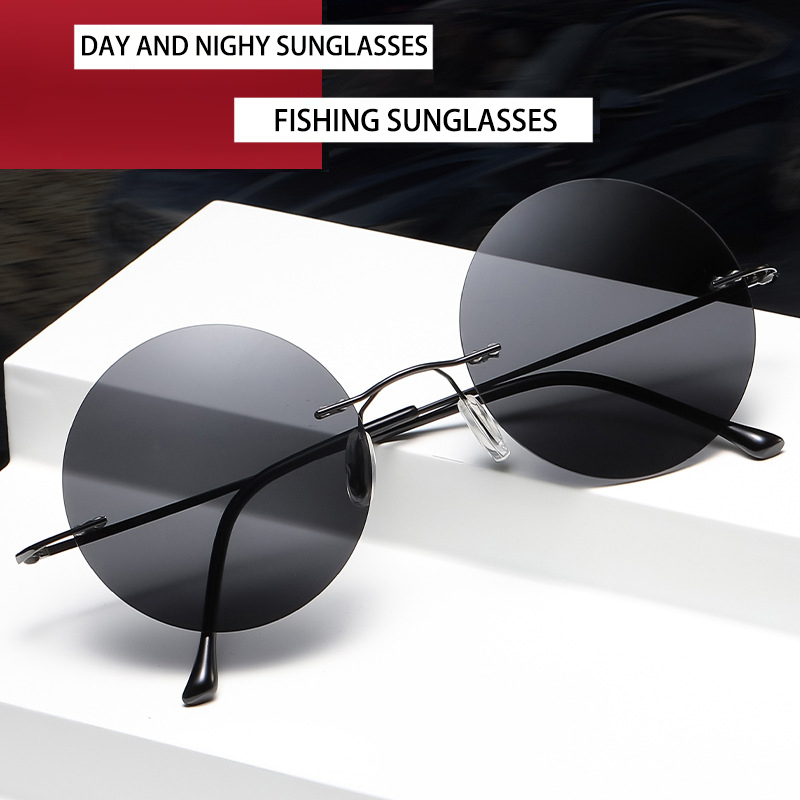 Women'S Fashion Eyeglasses - BOYSEEN Ultra hafif polarize dairesel çerçevesiz
