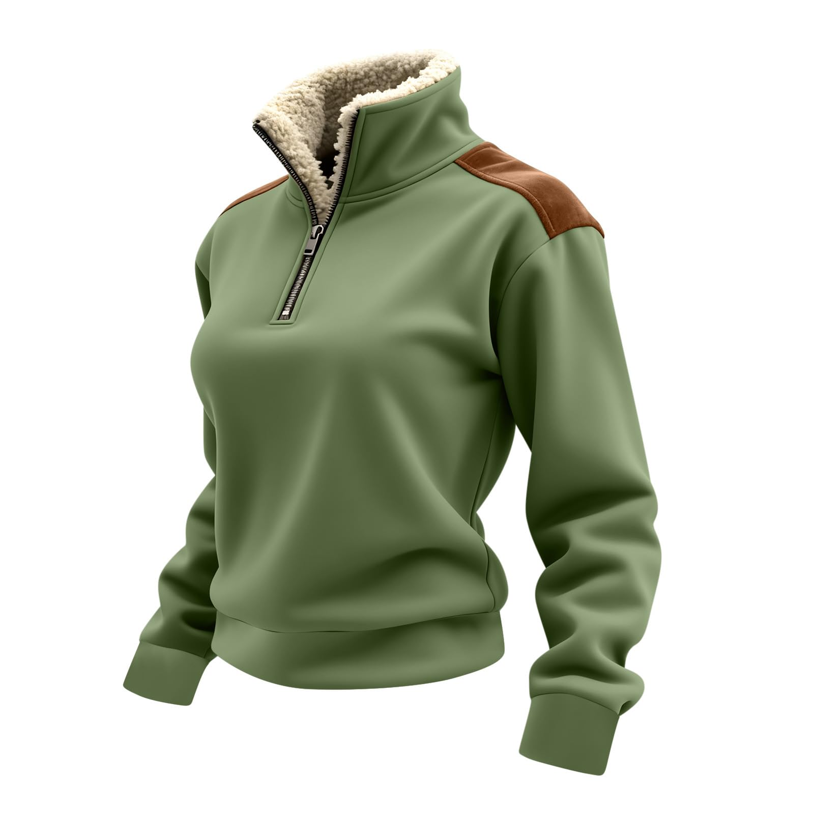 Women'S Fashion Quarter Zip - Uzun Kollu Üstler Kadın Üstleri Kadın