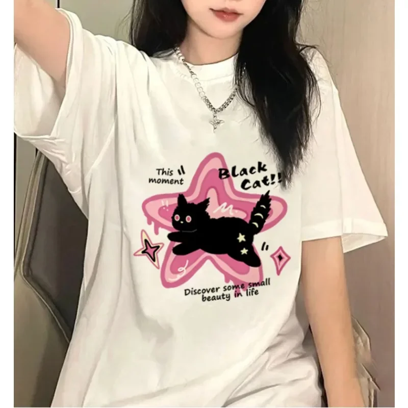 Amerikan Kedi Ağır kısa kollu  - Women'S Fashion Trends Summer 2025 incelemesi ve fiyatı