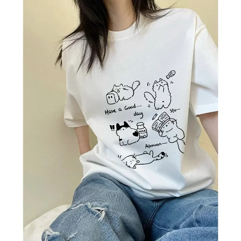 Amerikan Kedi Ağır kısa kollu  - Women'S Fashion Trends Summer 2025 incelemesi ve fiyatı