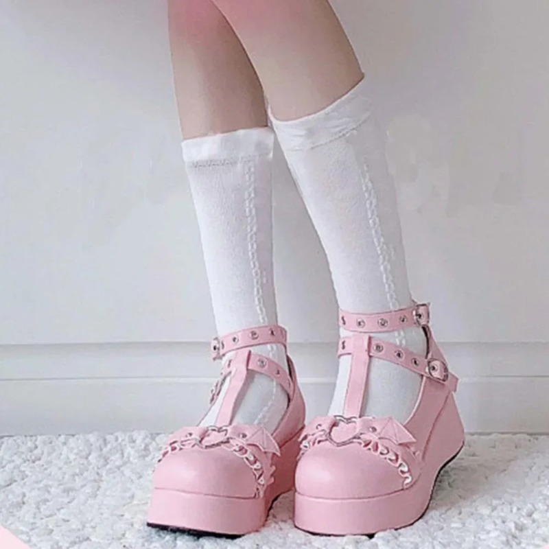 Yeni Tatlı Kalp Toka Takozlar  - Women'S Fashion Footwear incelemesi ve fiyatı