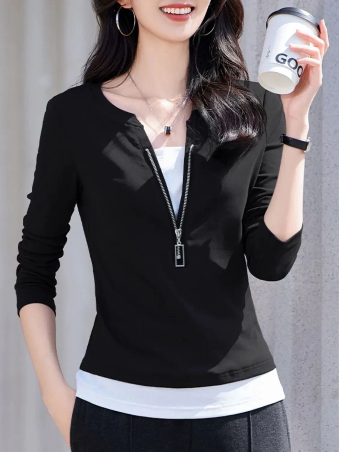 Kadın Modası V Yaka Fermuarlı  - Women'S Fashion Quarter Zip incelemesi ve fiyatı