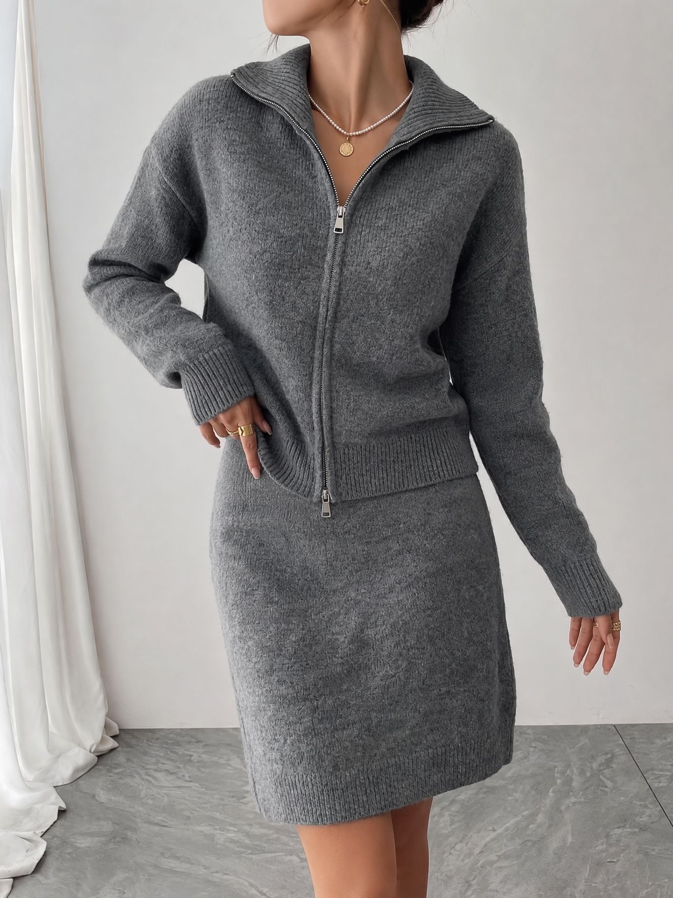 Erken Sonbahar Zarif Örgü Ferm - Women'S Fashion Quarter Zip incelemesi ve fiyatı