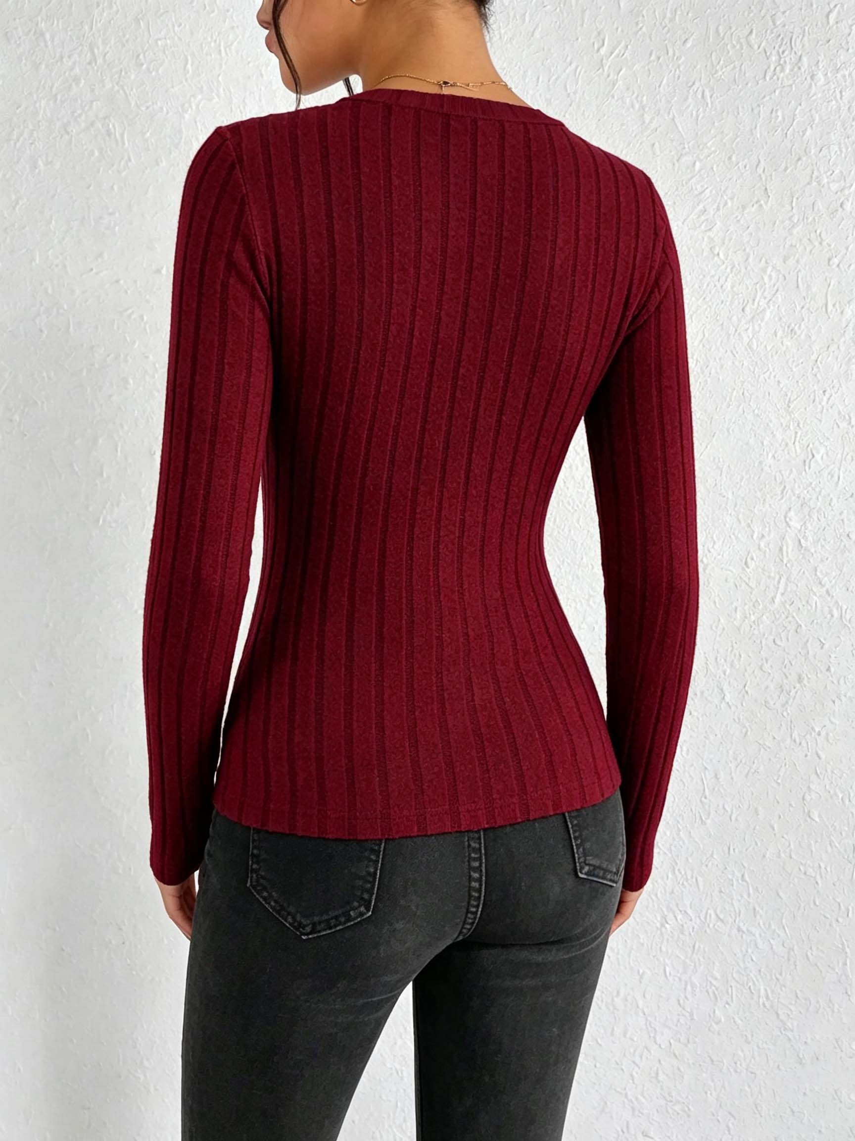 Kadın Düz V Yaka Nervürlü Örme - Women Fashion Styles incelemesi ve fiyatı