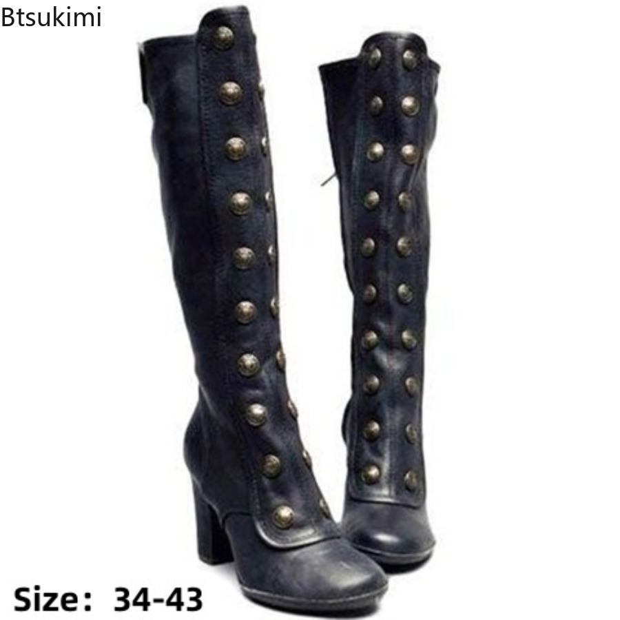 Retro Siyah Moda Perçin Detayl - Winter Fashion Women Boots incelemesi ve fiyatı