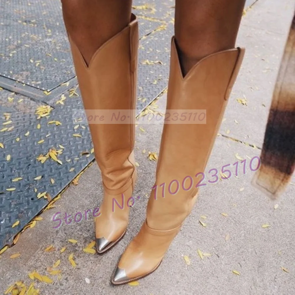 Gümüş Metal Ayak Tan Diz Boyu  - Winter Fashion Women Boots incelemesi ve fiyatı