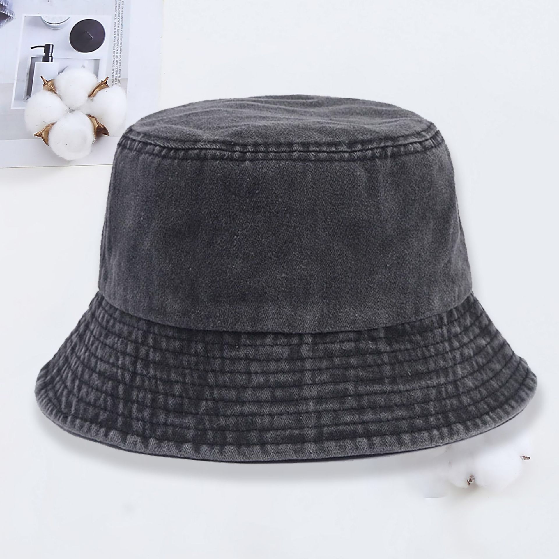 Özel logolu denim kova şapka,  - Women Fashion Hats incelemesi ve fiyatı