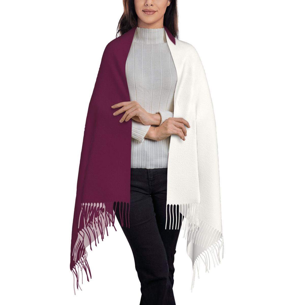Katar Bayrağı Kadın Püskül Şal - Women Fashion Qatar incelemesi ve fiyatı